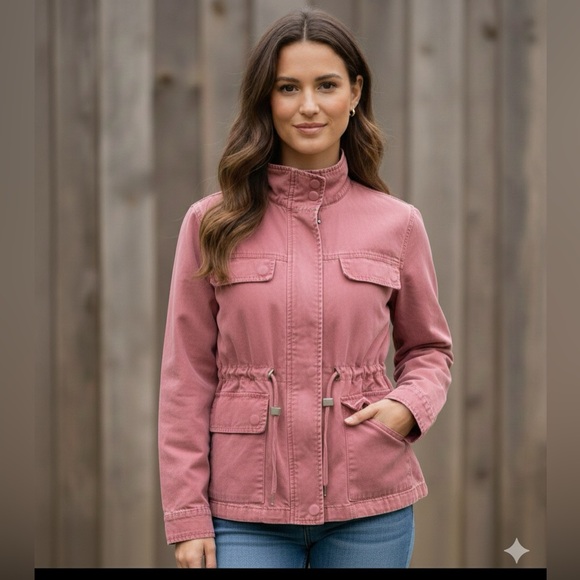 Madewell Jackets & Blazers - Madewell Dusty Rose/Brick Prosper Utility Jacket, Adjustable Waist, Pockets, L